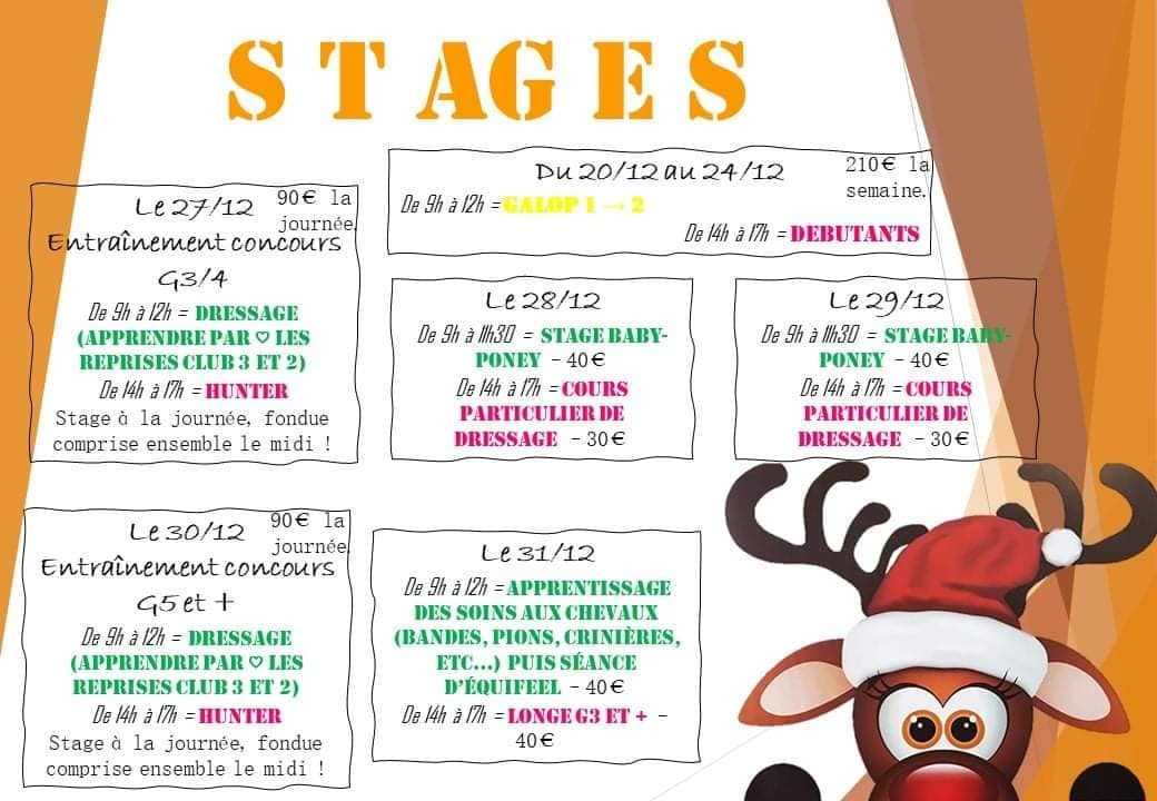📣🔔 Changement de plan pour les stages de Noël !! Du nouveau pour tous niveaux !! 🦄
🤓 N'hésitez pas à passer au bureau pour vous inscrire 🎅