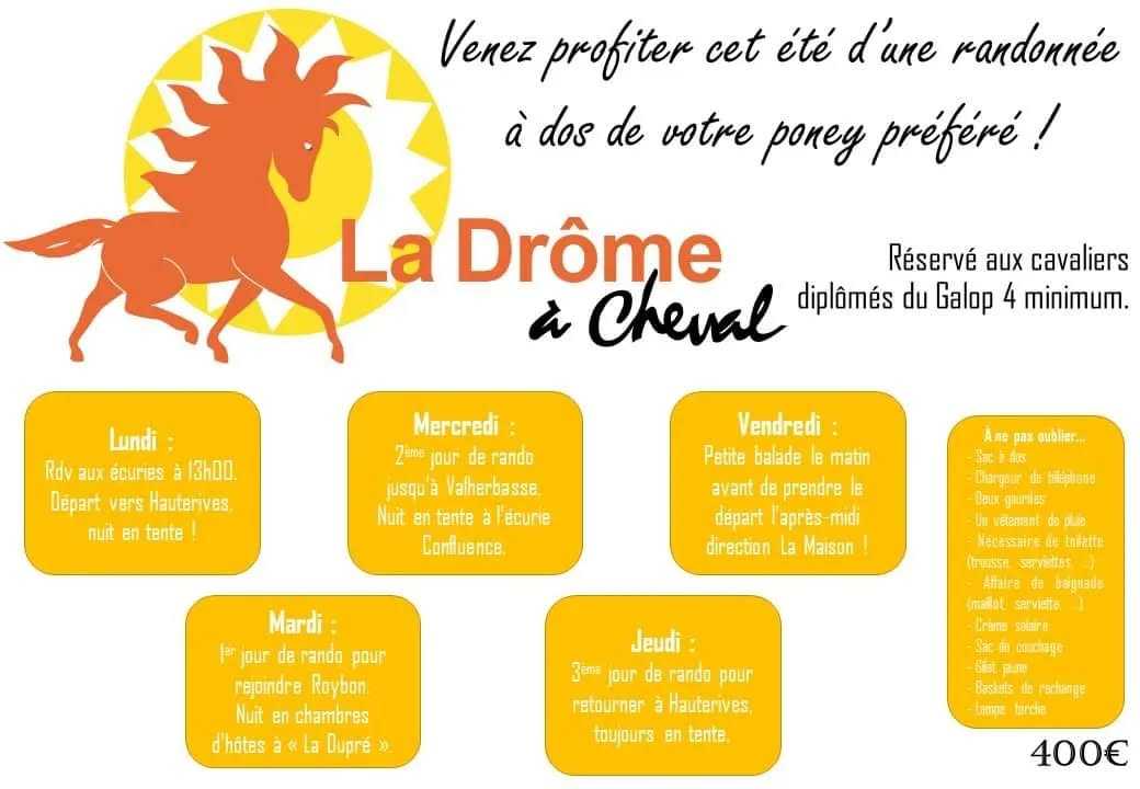 Une place se libère sur la semaine du 17 au 21 juillet 2023 ! Dépêchez-vous ça part très vite... 🐎